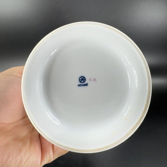 1975 Hochst German Vase Magenta House Church with Gold Trim Germany Porcelain - Picture 7 of 16